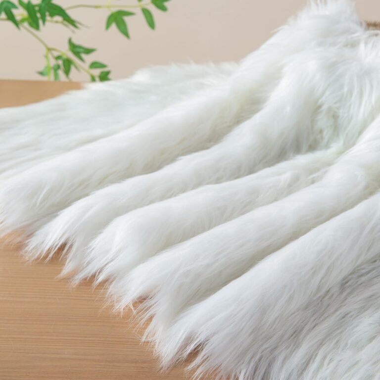 White Fur Fabric - Premium Faux Fur Material for Crafting and Sewing
