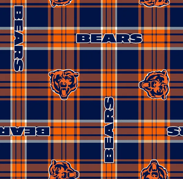 Chicago Bears Fleece Fabric - Orange and Navy