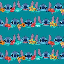 Disney Stitch Hibiscus Flower Cotton Blend Fabric