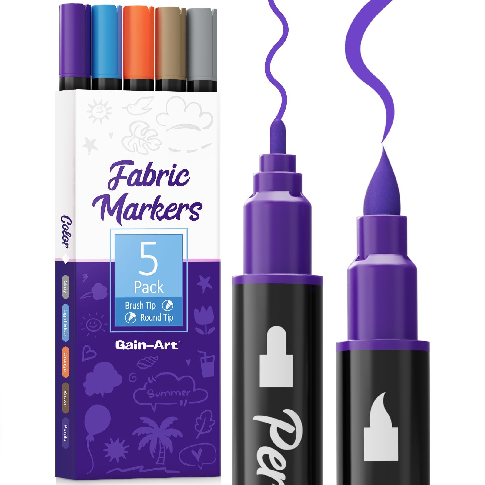 Dual-Tip Fabric Paint Pen Set