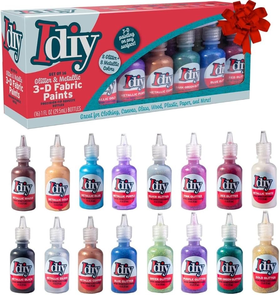 Glitter Washable Fabric Paint Collection