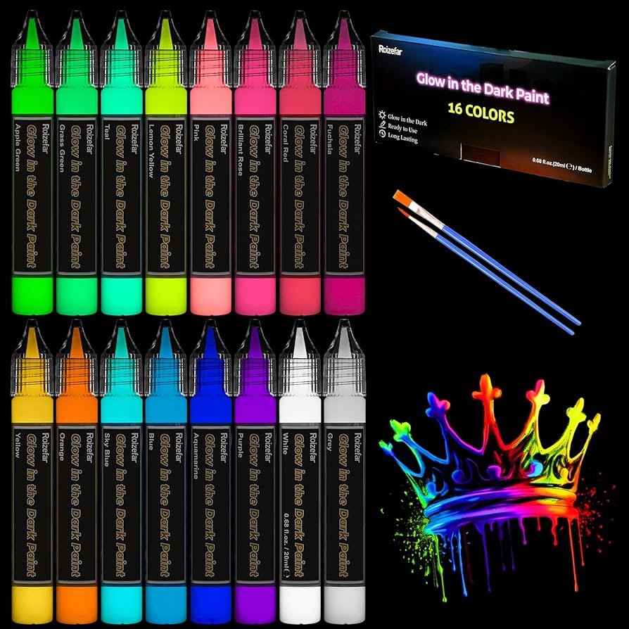 Glow-in-the-Dark Neon Fabric Paint