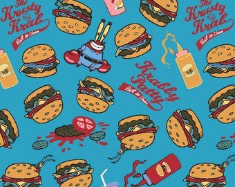 Krabby Patty Fun Novelty Print Cotton