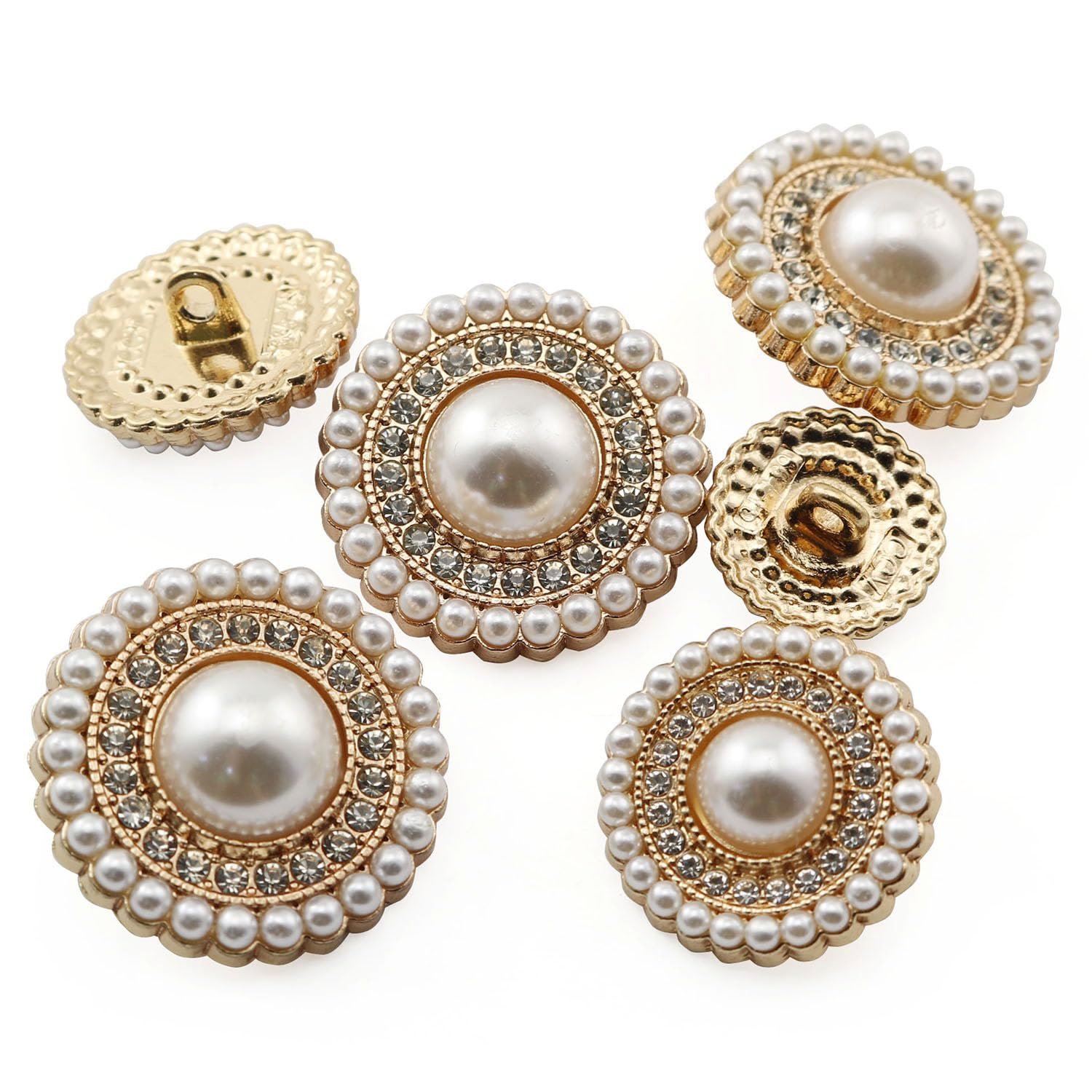Pearl and Crystal Accent Buttons