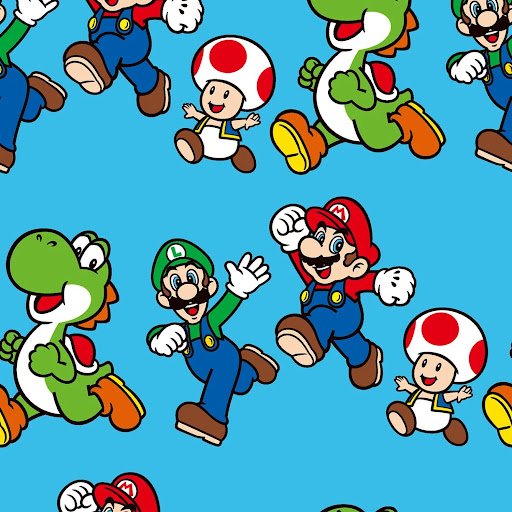 Super Mario Bros Cotton Print Fabric