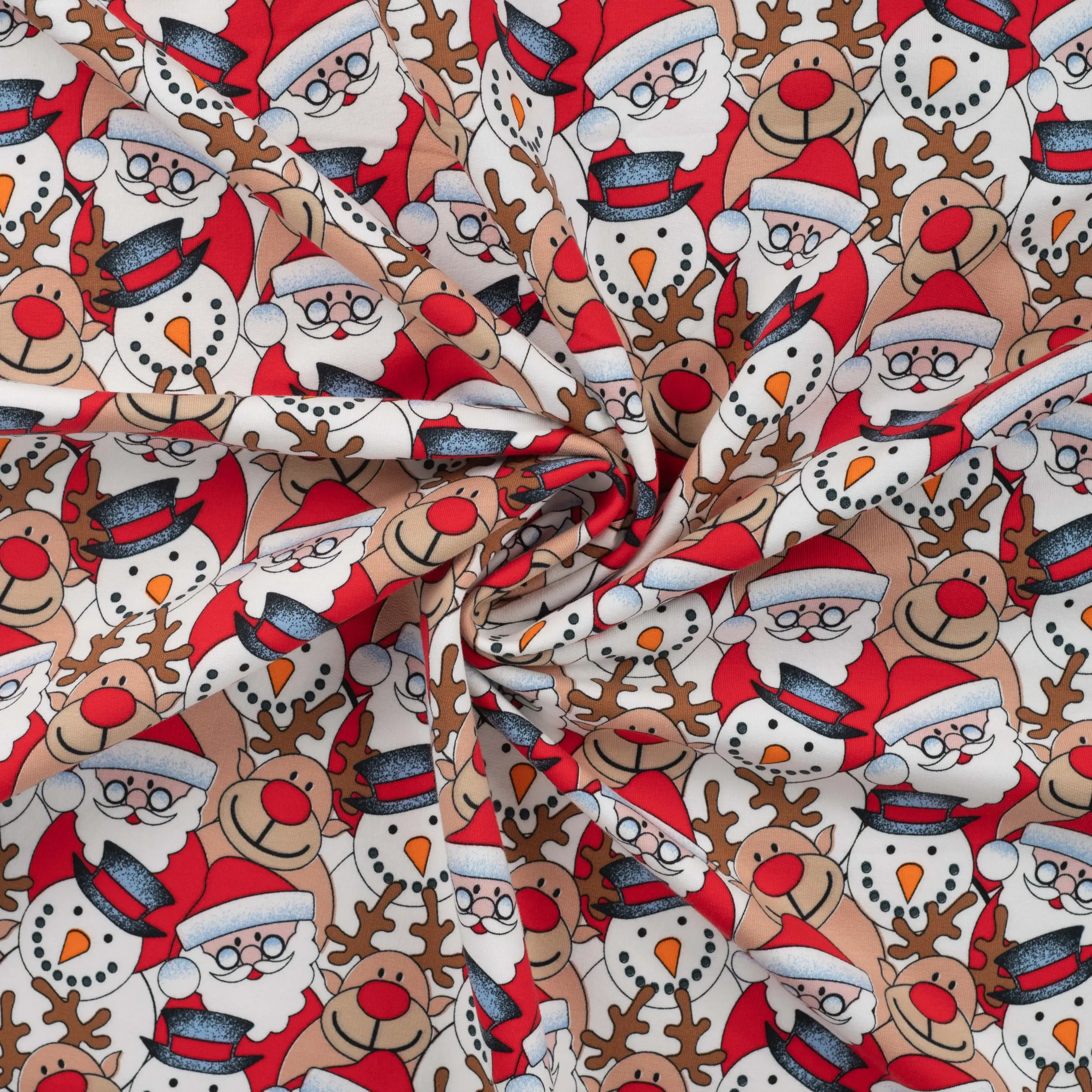 Whimsical Christmas Character Print Fabric
