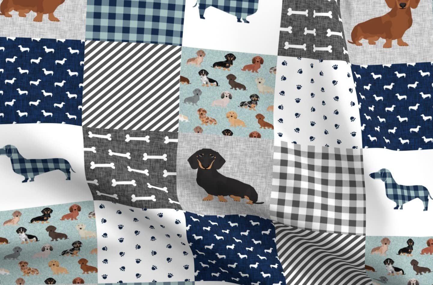 Wiener Dog Cotton Quilting Fabric